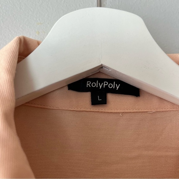 Roly Poly Peach Ruffled Snap Up Top Large - Picture 9 of 14